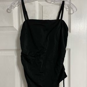 Black Full Coverage One Piece Swimsuit